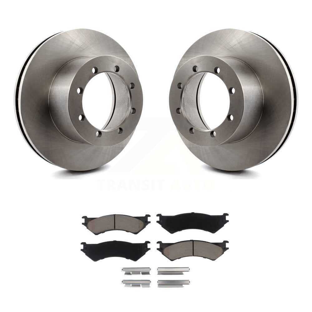 Disc Brake Rotors And Ceramic Pads Rear Kit For Ford E-350 Super Duty