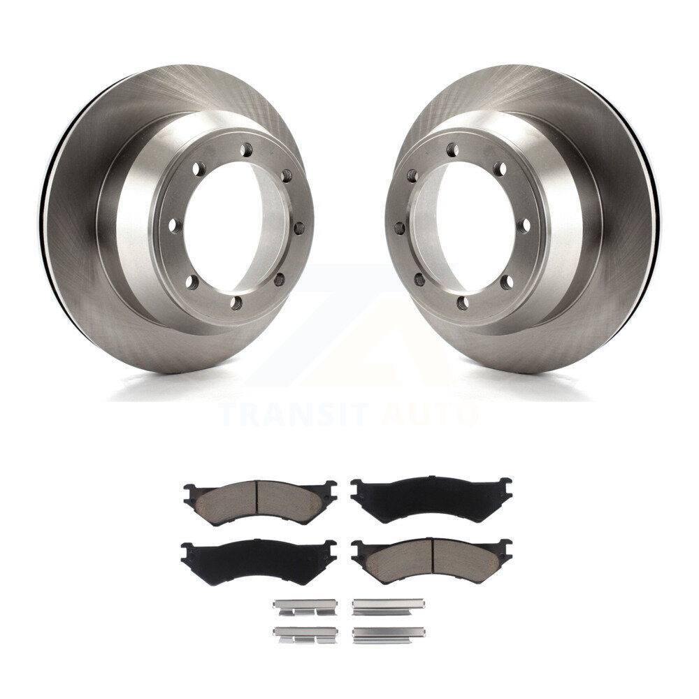Brake Rotors Ceramic Pad Rear Kit For Ford E-350 Super Duty Econoline F-150 Club