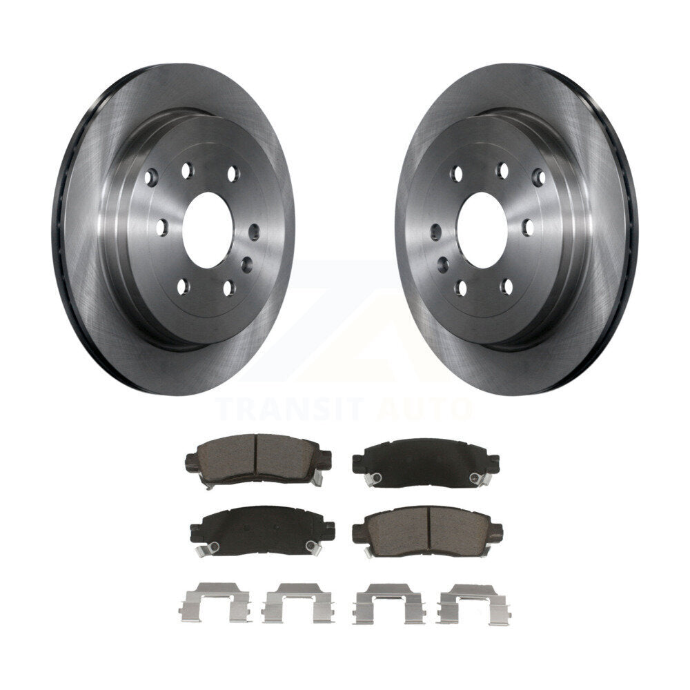 Brake Rotor Ceramic Pad Rear Kit For GMC Acadia Buick Enclave Chevrolet Traverse