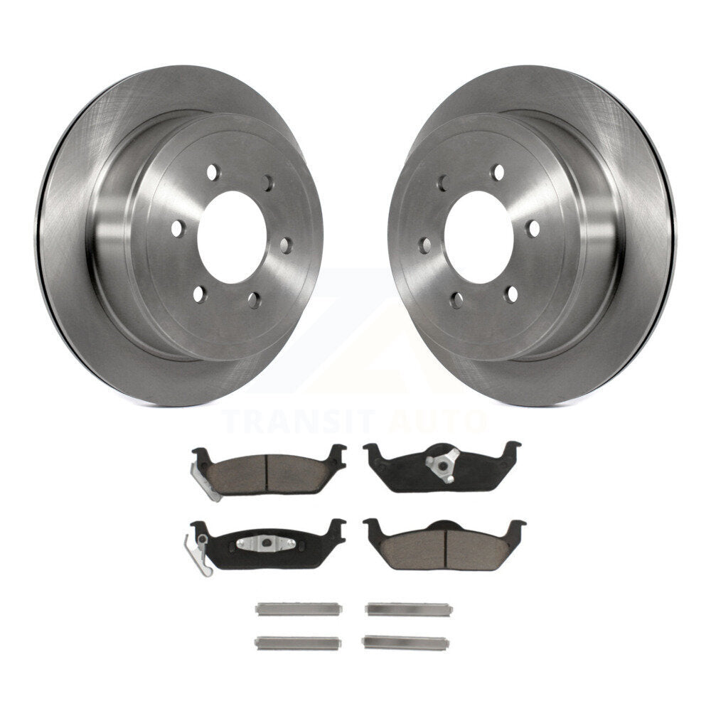 Disc Brake Rotors And Ceramic Pads Rear Kit For Ford F-150 Lincoln Mark LT