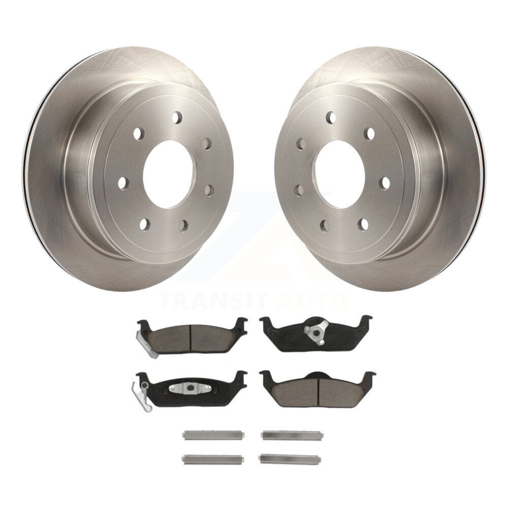 Disc Brake Rotors And Ceramic Pads Rear Kit For Ford F-150 Lincoln Mark LT