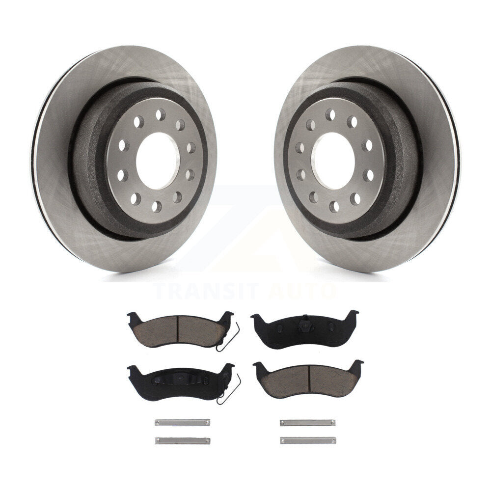 Disc Brake Rotors And Ceramic Pads Rear Kit For 2003-2011 Lincoln Town Car Sedan