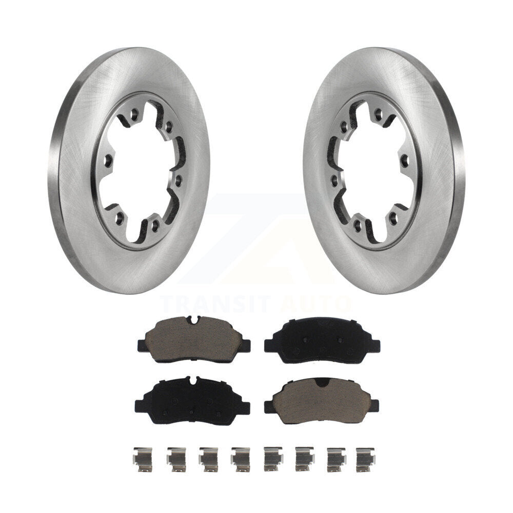 Brake Rotor Ceramic Pad Rear Kit For 15-19 Ford Transit-350 HD With 6 Lug Wheels