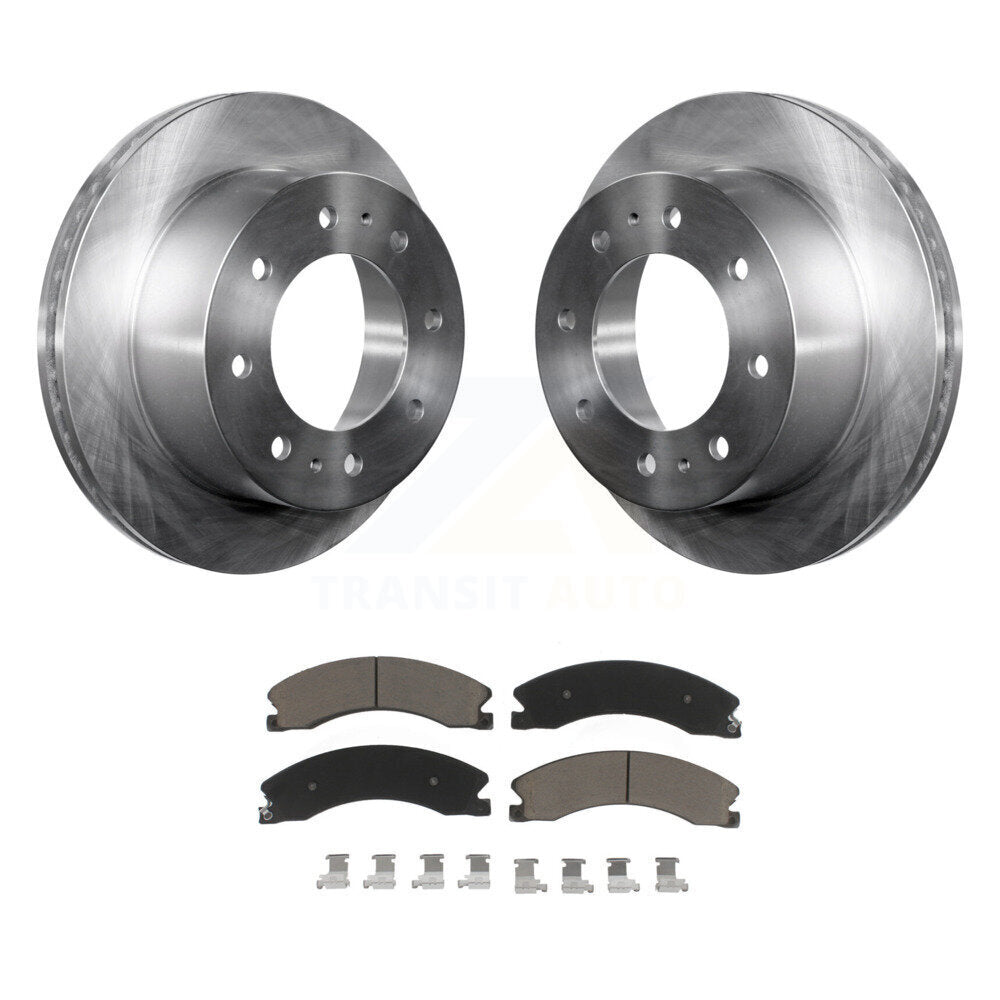 Brake Rotor Ceramic Pad Rear Kit For GMC Chevrolet Sierra 2500 HD Silverado 3500