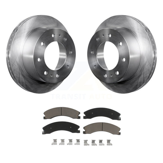 Brake Rotor Ceramic Pad Rear Kit For GMC Chevrolet Sierra 2500 HD Silverado 3500