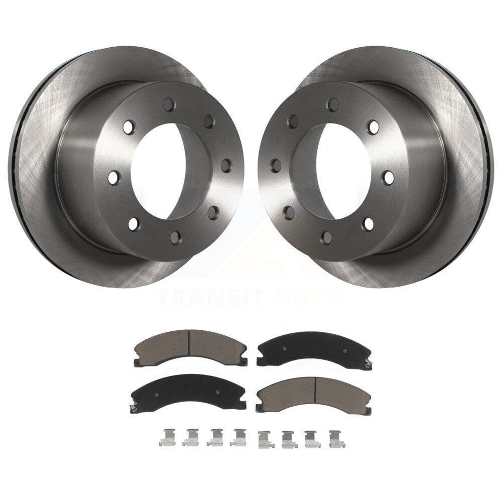 Disc Brake Rotor Ceramic Pad Rear Kit For GMC Sierra 3500 HD Chevrolet Silverado