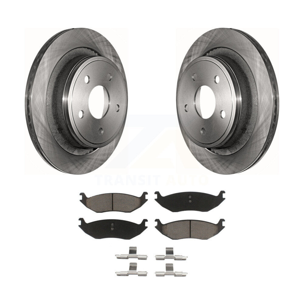 Brake Rotor And Ceramic Pad Rear Kit For Ram 1500 Classic Dodge Durango Chrysler