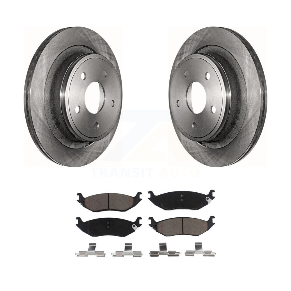 Disc Brake Rotors And Ceramic Pads Rear Kit For Dodge Ram 1500
