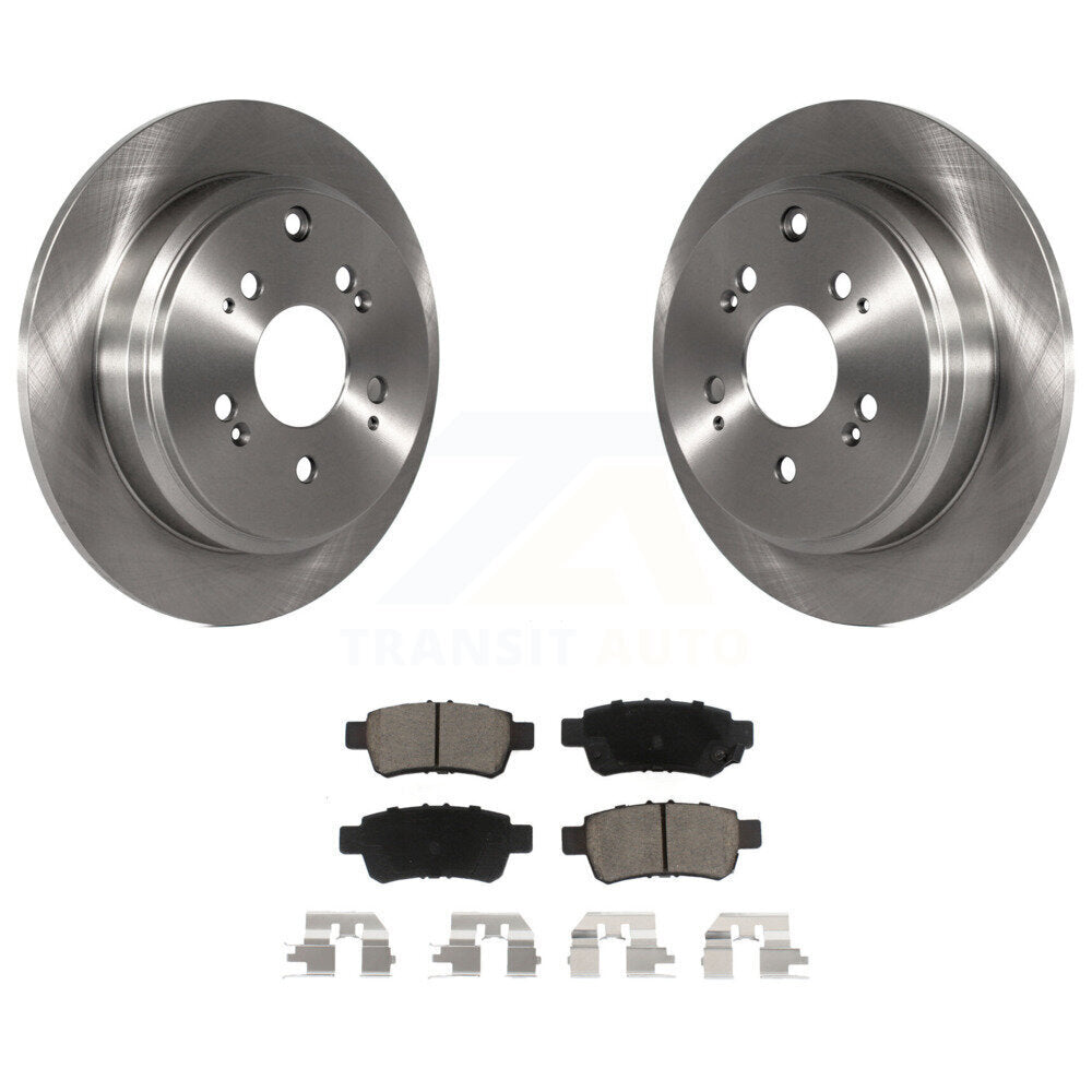 Disc Brake Rotors And Ceramic Pads Rear Kit For 2005-2010 Honda Odyssey