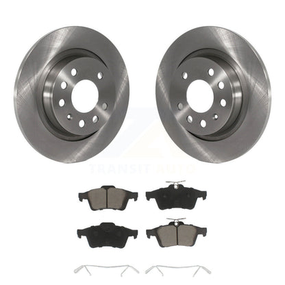 Disc Brake Rotors And Ceramic Pads Rear Kit For Saab 9-3 9-3X With Solid Rotor