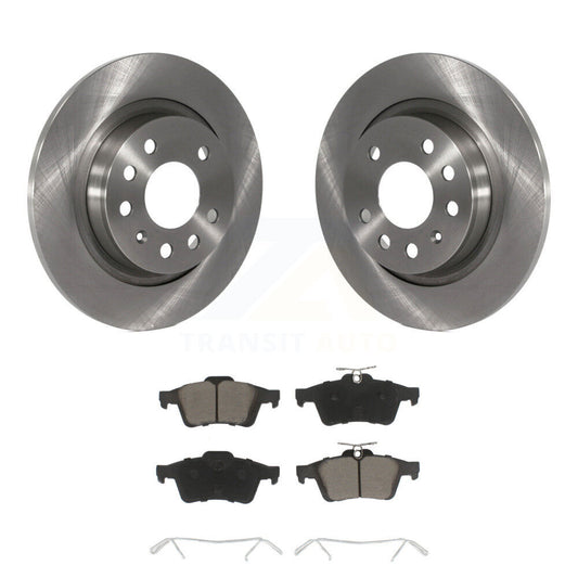 Disc Brake Rotors And Ceramic Pads Rear Kit For Saab 9-3 9-3X With Solid Rotor