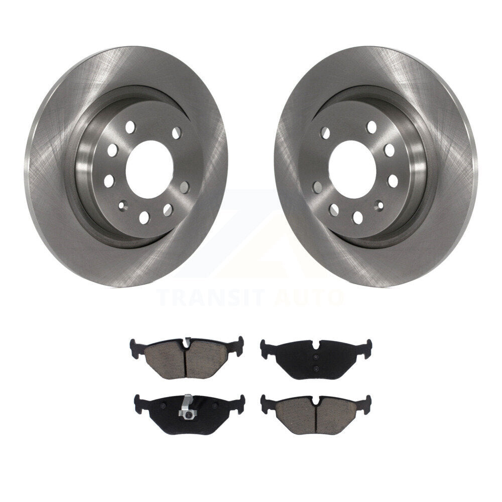 Disc Brake Rotor & Ceramic Pad Rear Kit For 2003 Saab 9-3 Sedan With Solid