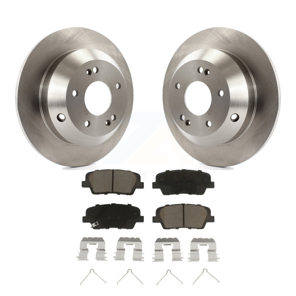 Brake Rotor Ceramic Pad Rear Kit For 14-15 Kia Sorento With Red Painted Calipers