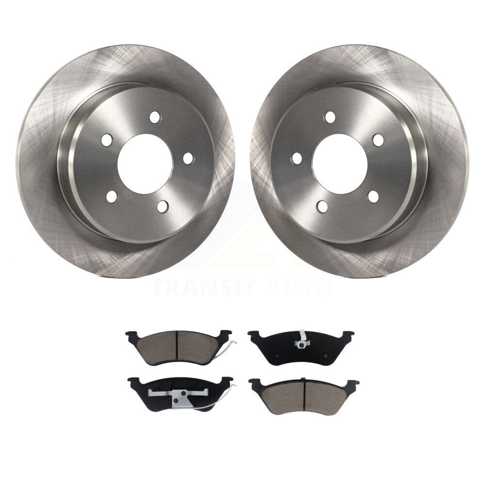 Brake Rotor Ceramic Pad Rear Kit For Dodge Grand Caravan Chrysler Town & Country