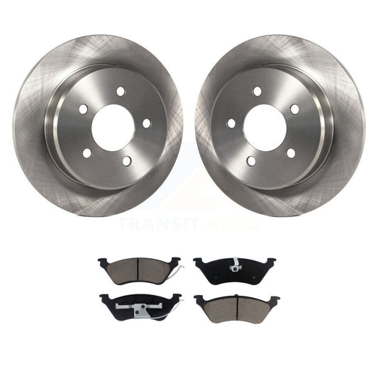 Brake Rotor Ceramic Pad Rear Kit For Dodge Grand Caravan Chrysler Town & Country