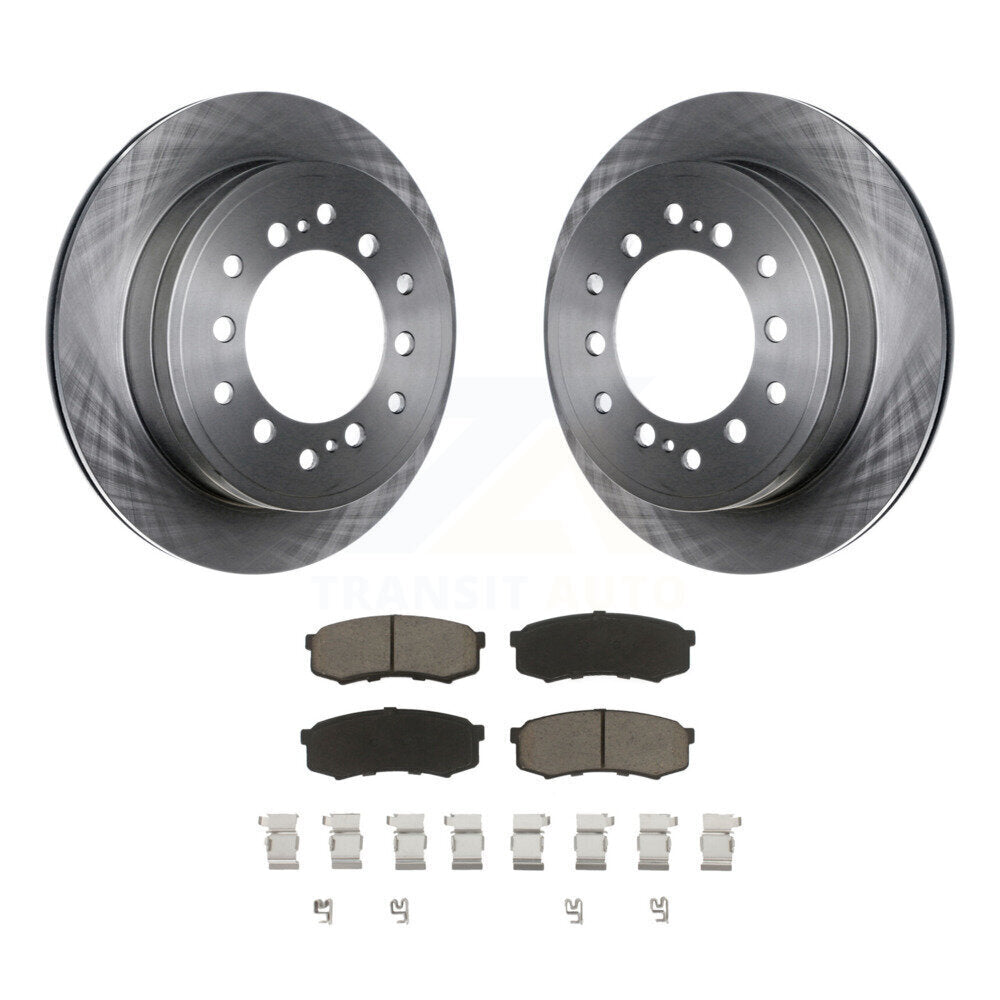Disc Brake Rotors Ceramic Pad Rear Kit For Toyota 4Runner Lexus GX460 FJ Cruiser