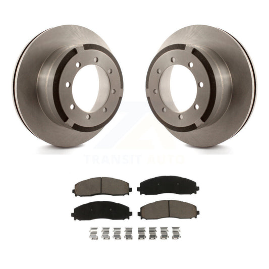 Disc Brake Rotors And Ceramic Pad Rear Kit For Ford F-350 Super Duty F-250 F-450