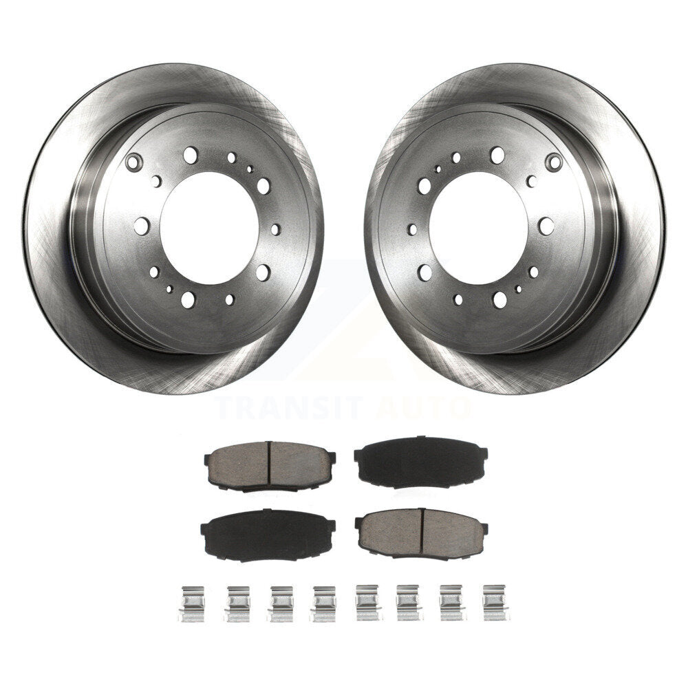Disc Brake Rotor Ceramic Pad Rear Kit For Toyota Tundra Sequoia Lexus LX570 Land