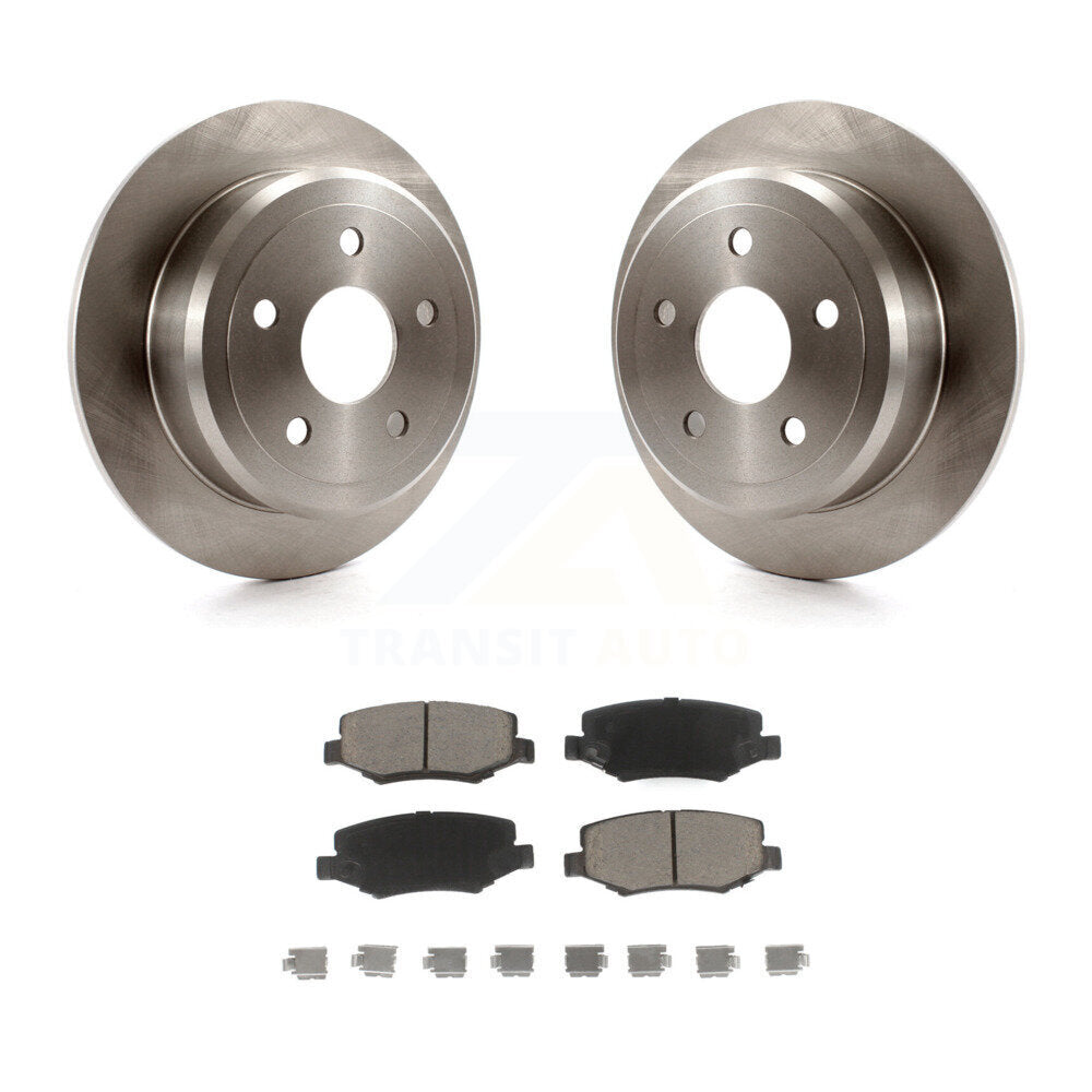 Disc Brake Rotors And Ceramic Pads Rear Kit For Jeep Wrangler JK