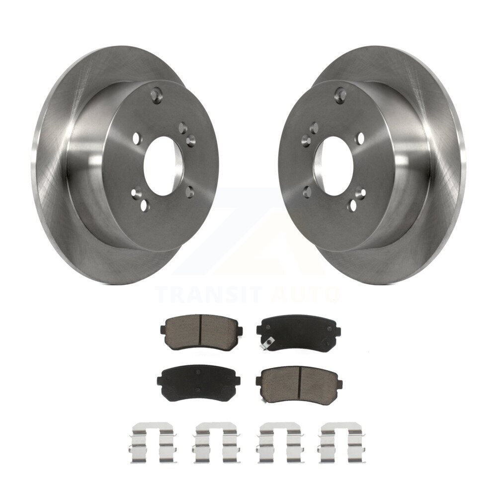 Disc Brake Rotors Ceramic Pad Rear Kit For 2006-2010 Hyundai Accent Kia Rio5 Rio