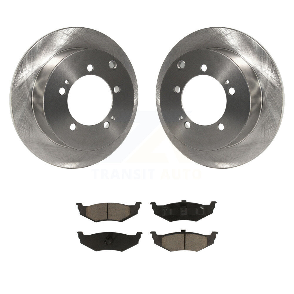Brake Rotors Ceramic Pad Rear Kit For 2000 Dodge Stratus With 14" Factory Wheels