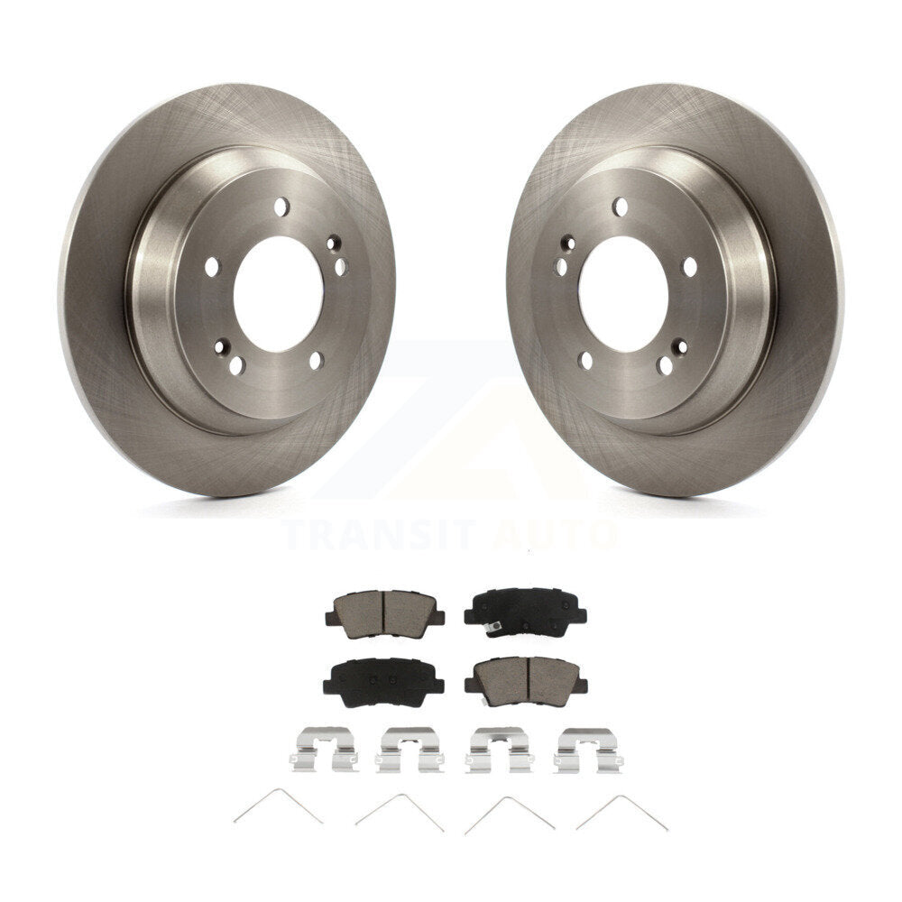 Brake Rotor & Ceramic Pad Rear Kit For 14-17 Kia Rondo With Manual Parking