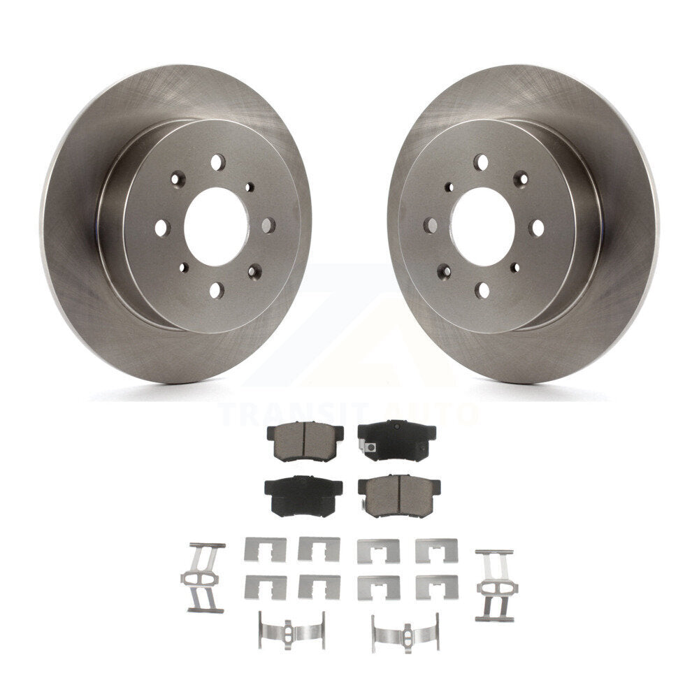 Disc Brake Rotors And Ceramic Pads Rear Kit For Honda Civic Acura EL