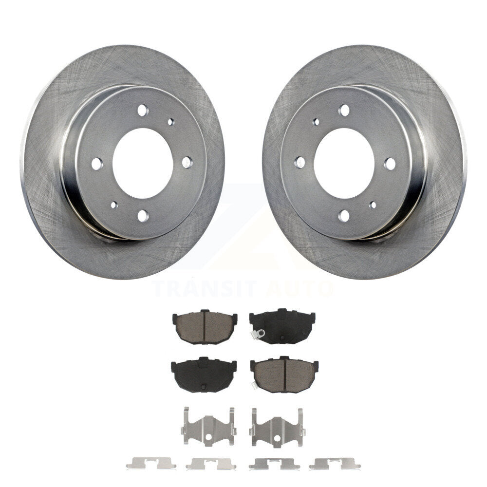 Disc Brake Rotors And Ceramic Pads Rear Kit For Hyundai Elantra Tiburon