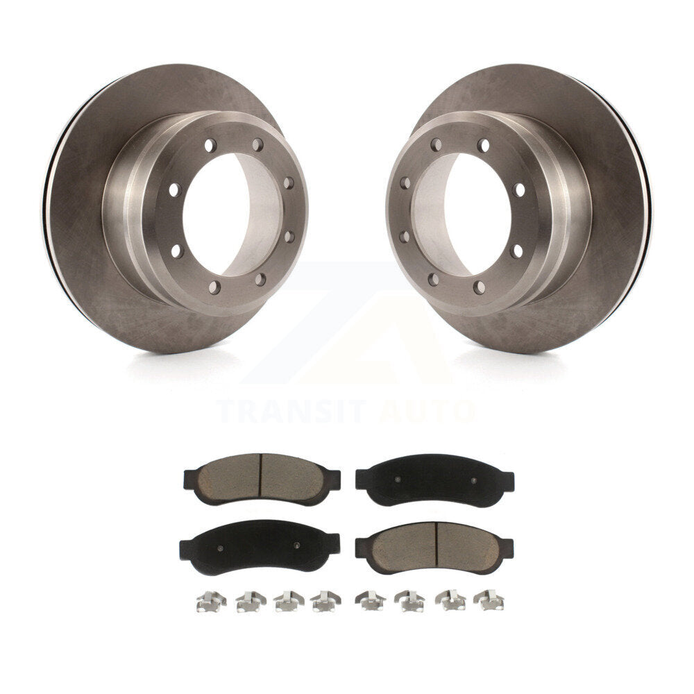 Disc Brake Rotors And Ceramic Pad Rear Kit For Ford F-350 Super Duty F-250 F-450