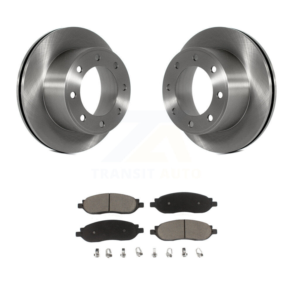 Disc Brake Rotors Ceramic Pad Rear Kit For 2005-2007 Ford F-350 Super Duty F-250
