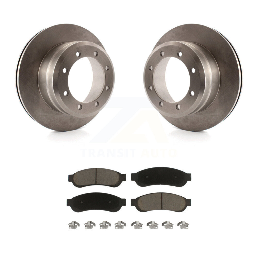 Brake Rotor Ceramic Pad Rear Kit For Ford F-350 Super Duty With Dual Wheels