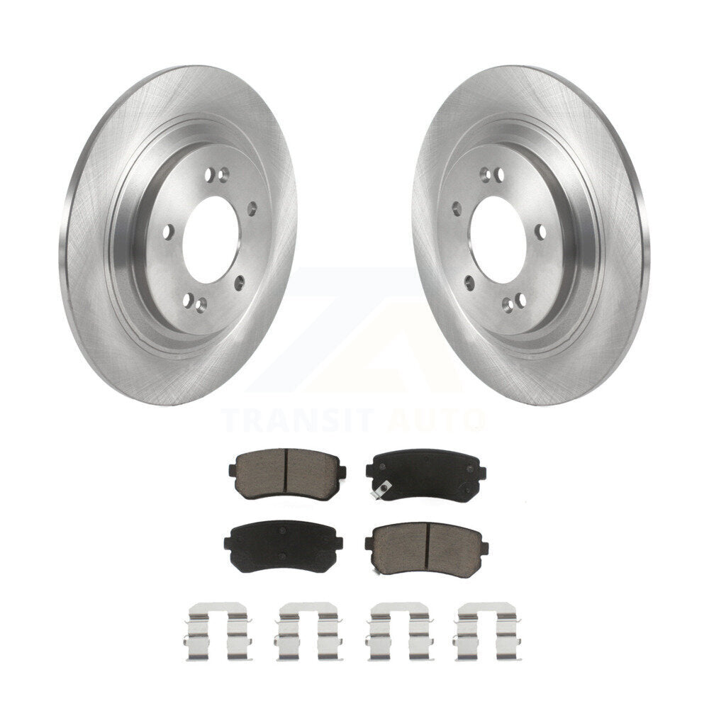 Brake Rotors Ceramic Pad Rear Kit For 2017 Kia Cadenza With Manual Parking