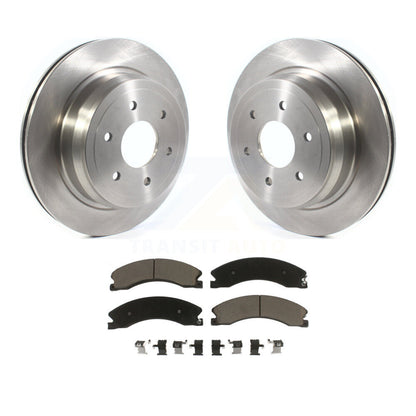 Disc Brake Rotors And Ceramic Pads Rear Kit For 2016-2024 Nissan TITAN XD