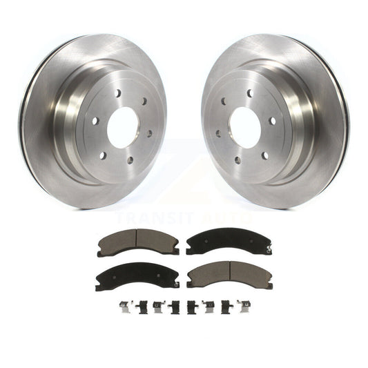 Disc Brake Rotors And Ceramic Pads Rear Kit For 2016-2024 Nissan TITAN XD