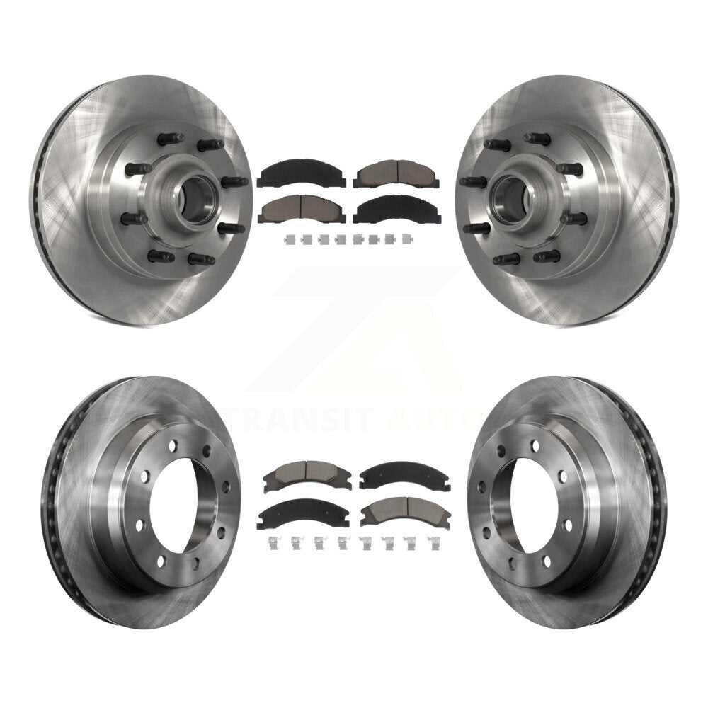 Brake Rotor And Ceramic Pad Front Rear Kit For Ford E-350 Super Duty E-250 E-150