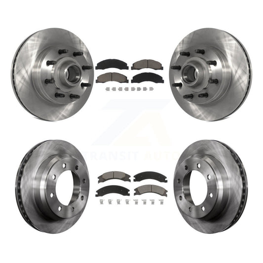 Brake Rotor And Ceramic Pad Front Rear Kit For Ford E-350 Super Duty E-250 E-150
