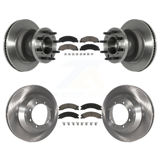 Disc Brake Rotors And Ceramic Pads Front Rear Kit For Ford E-450 Super Duty