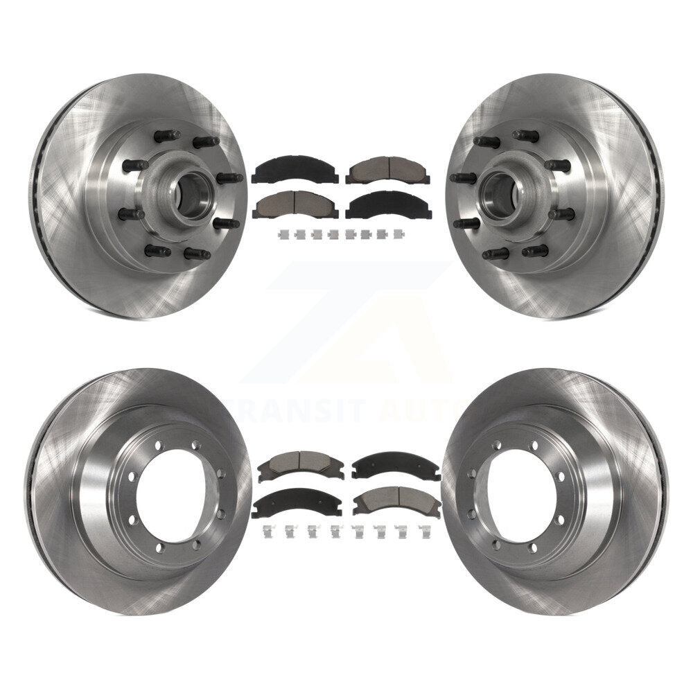 Brake Rotor & Ceramic Pad Front Rear Kit For Ford E-450 Super Duty DIESEL engine