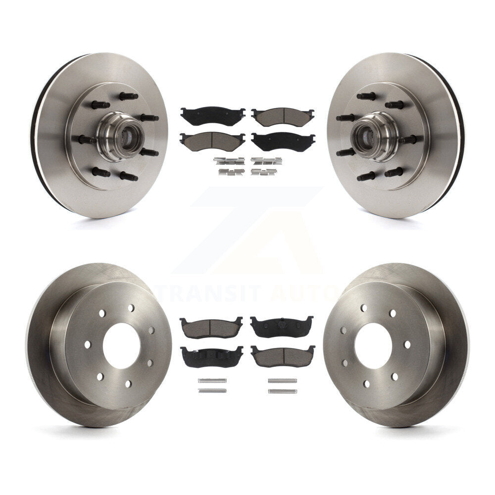 Disc Brake Rotors And Ceramic Pads Front Rear Kit For Ford F-150 F-250 HD