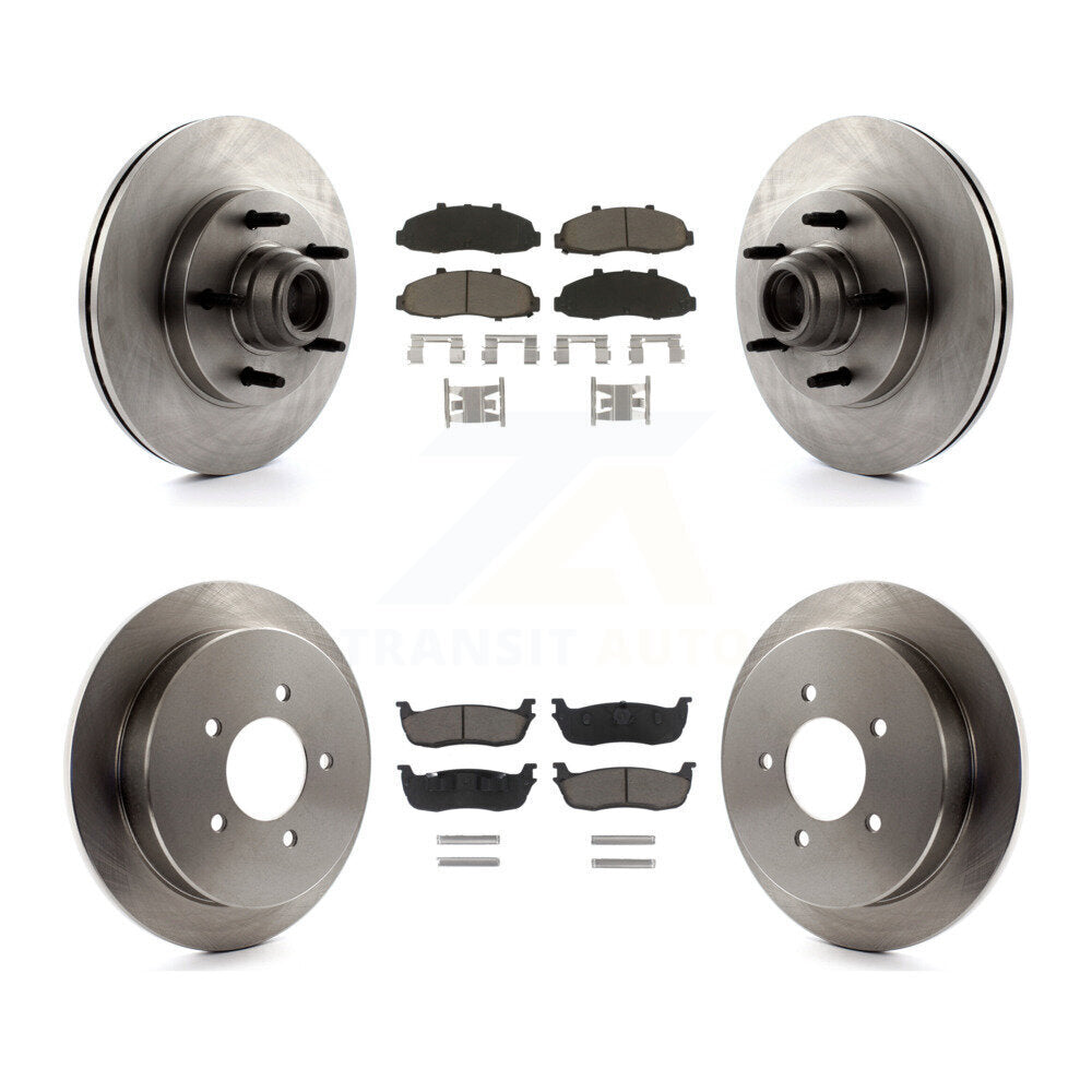 Disc Brake Rotors And Ceramic Pads Front Rear Kit For Ford F-150