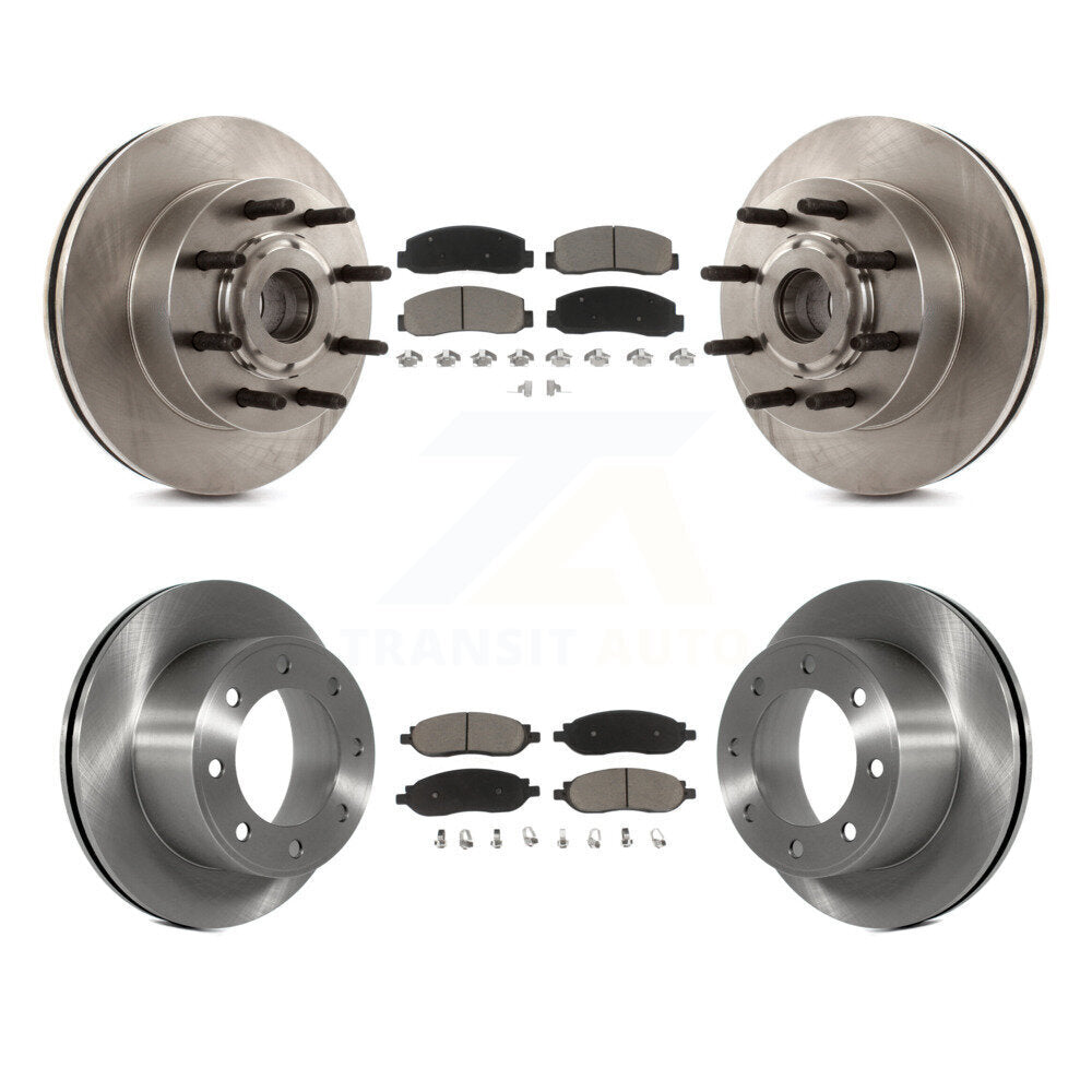 Disc Brake Rotors Ceramic Pad Front Rear Kit For Ford F-350 Super Duty F-250 RWD