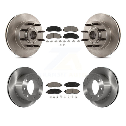 Disc Brake Rotors Ceramic Pad Front Rear Kit For Ford F-350 Super Duty F-250 RWD