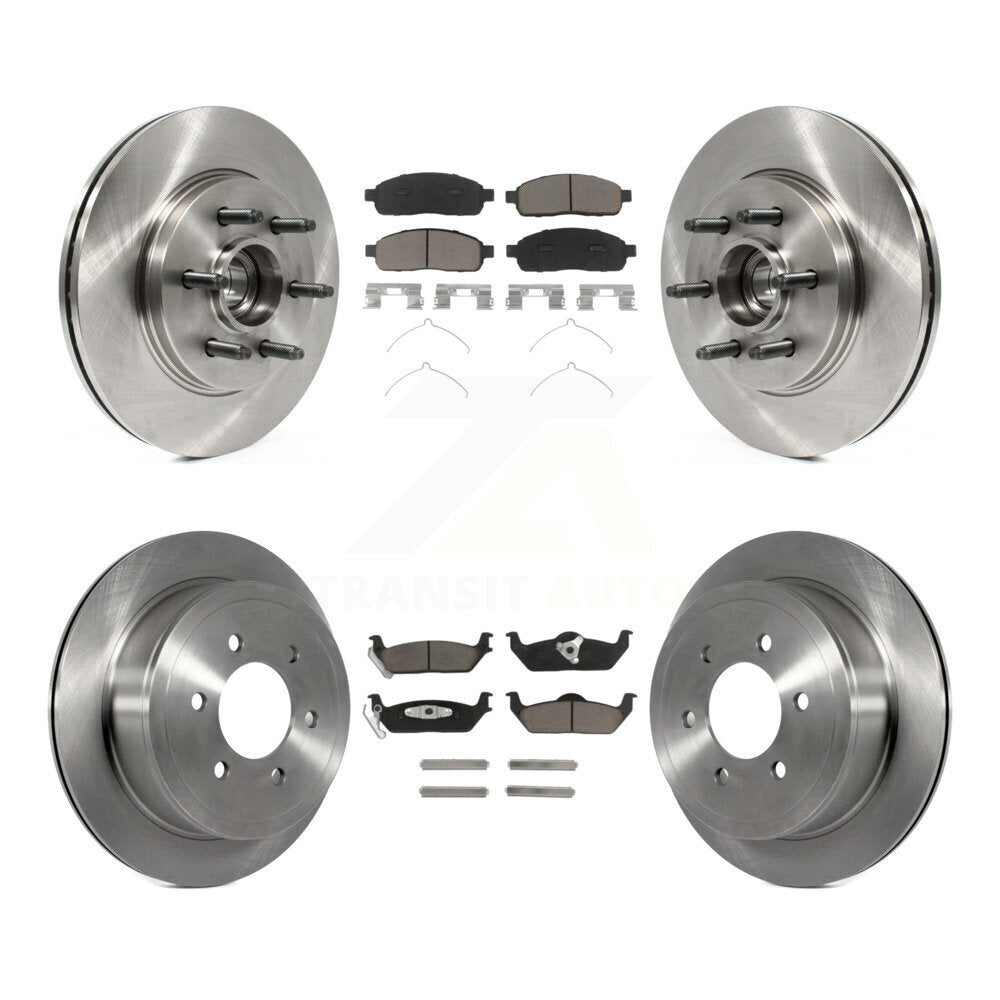 Disc Brake Rotor & Ceramic Pad Front Rear Kit For Ford F-150 Lincoln Mark LT RWD