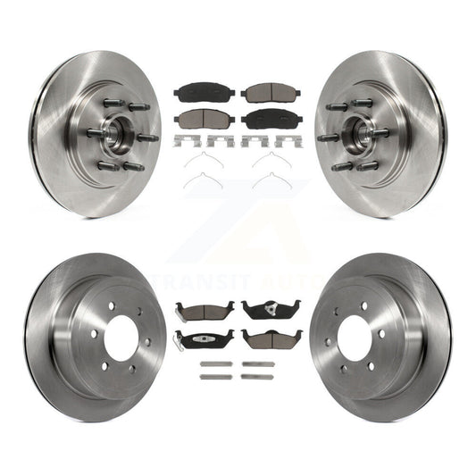 Disc Brake Rotor & Ceramic Pad Front Rear Kit For Ford F-150 Lincoln Mark LT RWD