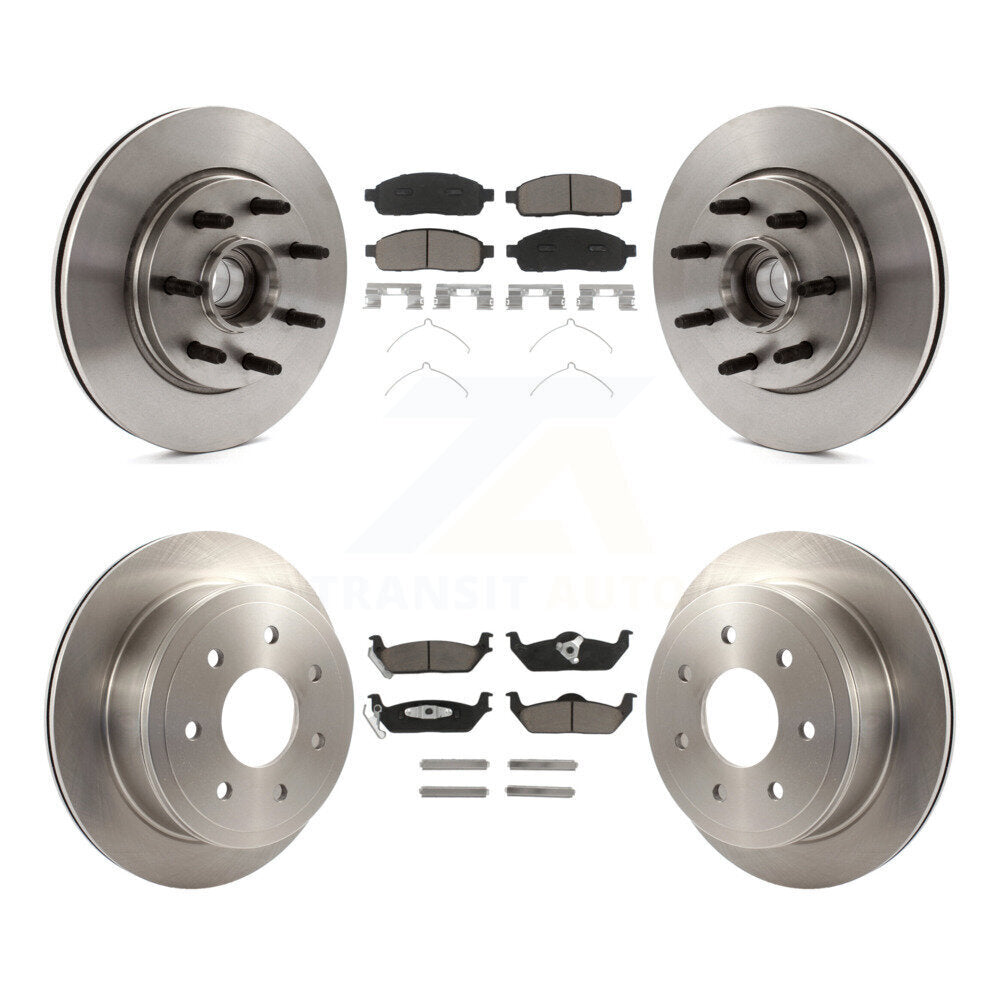 Disc Brake Rotor & Ceramic Pad Front Rear Kit For Ford F-150 Lincoln Mark LT RWD