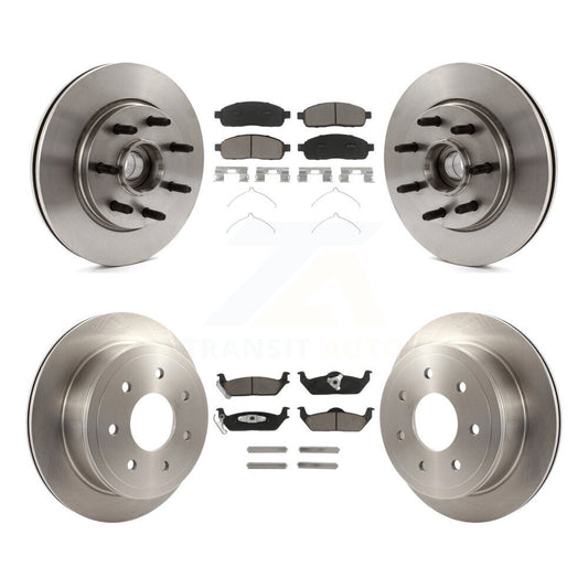 Disc Brake Rotor & Ceramic Pad Front Rear Kit For Ford F-150 Lincoln Mark LT RWD