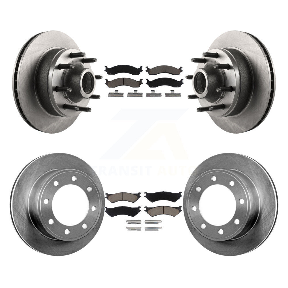 Brake Rotor Ceramic Pad Front Rear Kit For Ford E-350 Super Duty E-250 Econoline