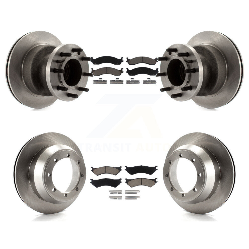 Brake Rotors Ceramic Pad Front Rear Kit For Ford E-350 Super Duty Econoline Club