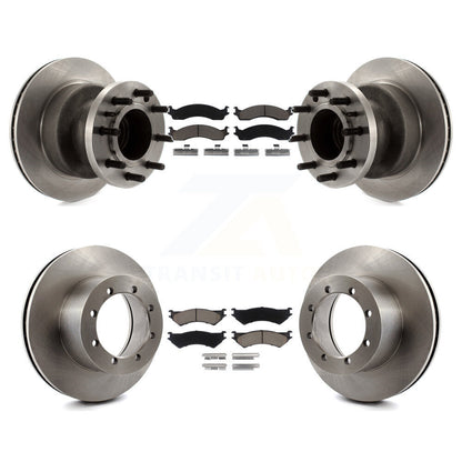 Disc Brake Rotors And Ceramic Pads Front Rear Kit For Ford E-350 Super Duty