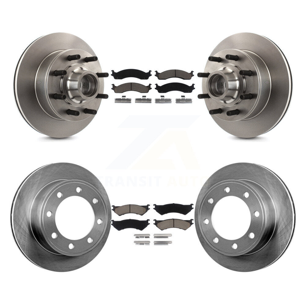 Brake Rotor Ceramic Pad Front Rear Kit For Ford E-350 Super Duty Econoline E-250